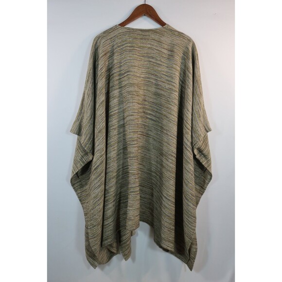 Eskandar Green Multi Striped Cotton Linen Kimono Coat Jacket Size 0 Lagenlook - Picture 11 of 16